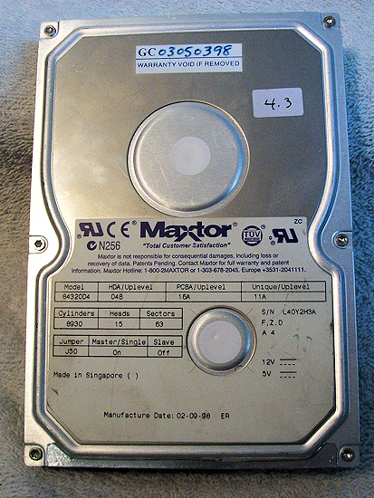 Maxtor 84320D4 - 4.32GB